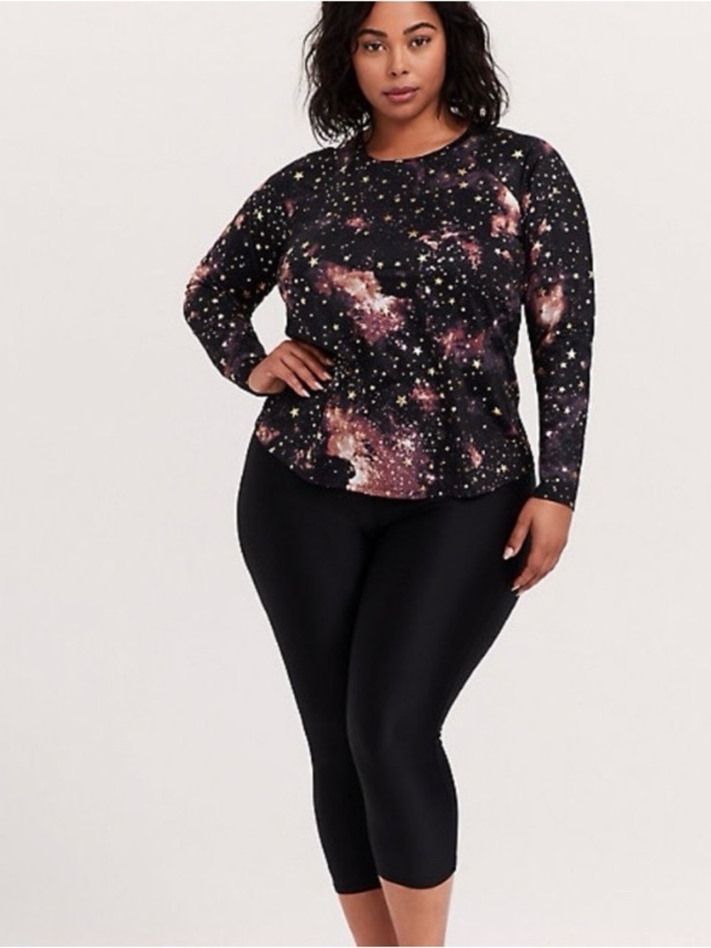 Torrid 2 2x  Swim Rash guard Stars Great Feel To It Galaxy Print Top
